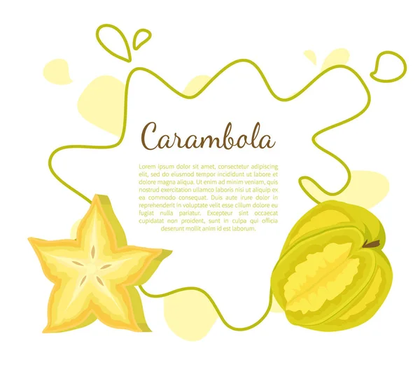 Icona vettoriale della frutta esotica della carambola o della frutta stellata — Vettoriale Stock