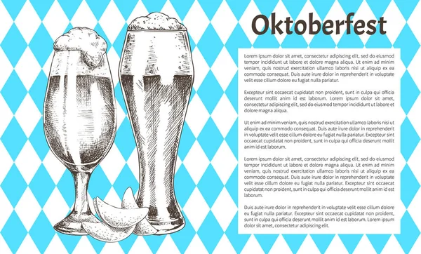 Pilsner тюльпан скло пиво з піною промо плакат — стоковий вектор