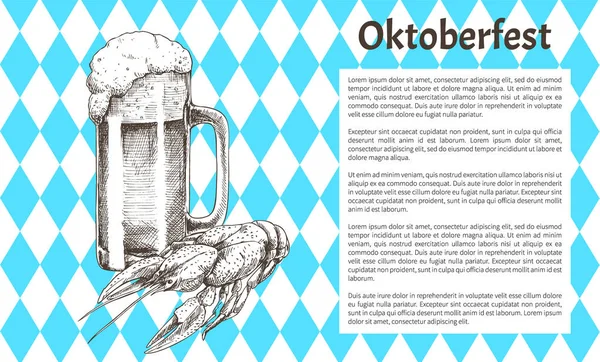 Oktoberfest bira nesneleri kümesi elle çizilmiş simgeler — Stok Vektör