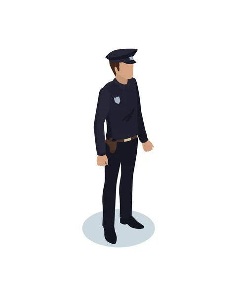 Policial em Ilustração Uniforme de Vetores — Vetor de Stock