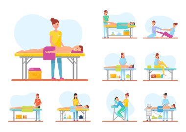 Masaj rahatlatıcı tedavi streç kasları vektör