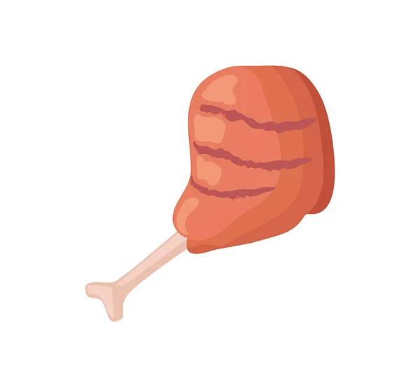 Icono de vector de pierna de pollo asado en estilo de dibujos animados — Vector de stock