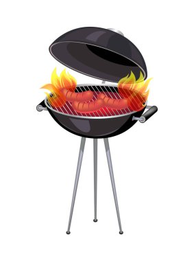 Barbekü barbekü kavurma simge vektör çizim