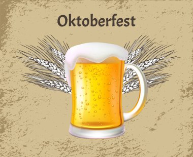Oktoberfest Poster zanaat bira köpük, cam kupa