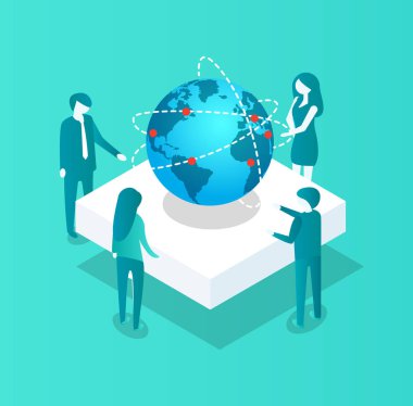 Blockchain planlama strateji vektör çizim