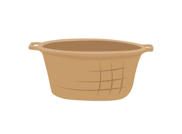 Icono de contenedor de cesta de mimbre Vector Ilustración — Vector de stock
