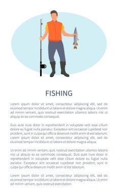 Bilgilendirici Poster Fisher aplike ile Balık tutma