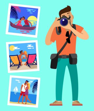 Kameraman ve mutlu çiftler onun eserleri resimleri