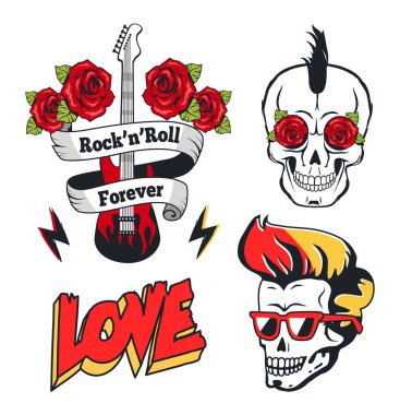 Rock-n-Roll sonsuza dek beyaz renk Poster üzerinde izole