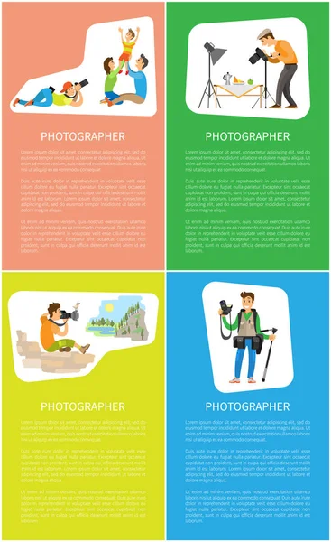 Photographer Profession Online Vertical Banners — Stock Vector