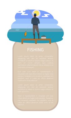 Levrek balık ile Balık tutma adamı yakalamak Rod Poster üzerinde