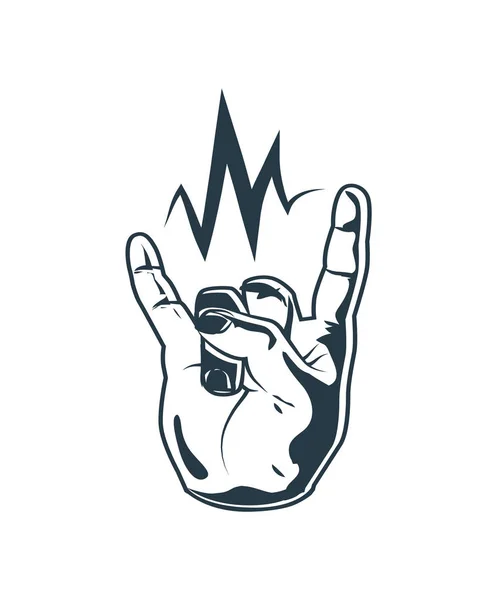 Thumbs Up Rock and Roll teken vectorillustratie — Stockvector