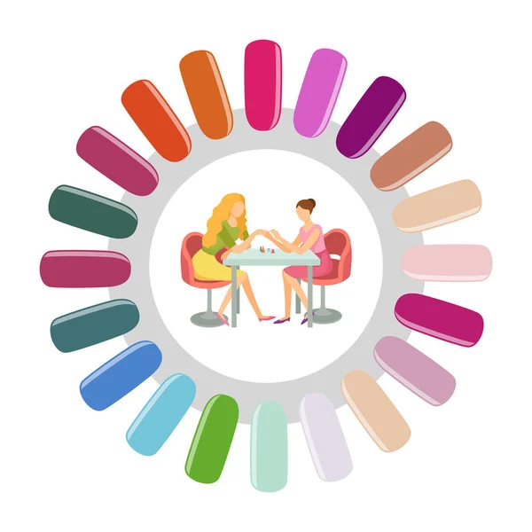 Manucure Palette à ongles ronds Manucure et client — Image vectorielle