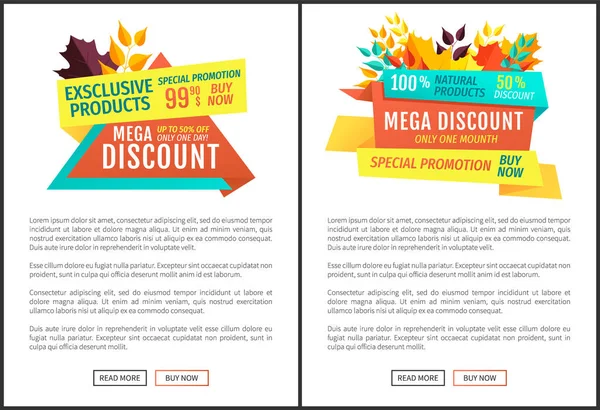 Mega Discount Natural Product Vector Illustration — Stock Vector