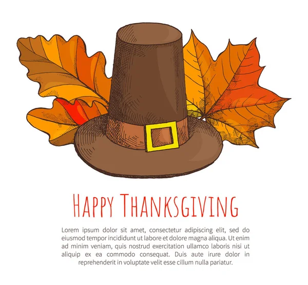 Happy Thanksgiving Affiche avec vecteur d'échantillon de texte — Image vectorielle