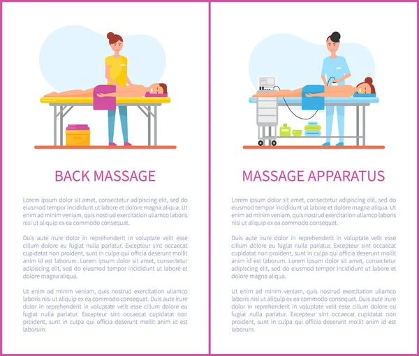 Back Massagem e Aparelho Máquina Posters Vector — Vetor de Stock