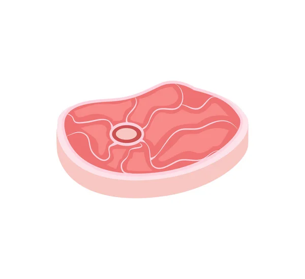 筋のベクトル図と肉豚肉スライス — ストックベクタ