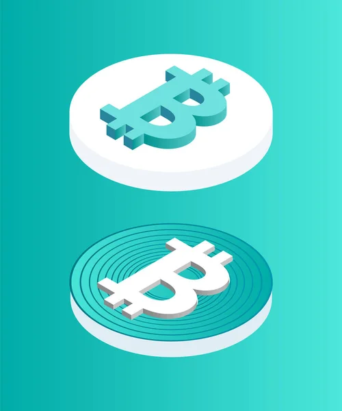 Set de Monedas Blockchain Icono Vector Ilustración — Vector de stock