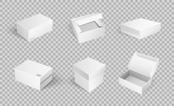 Порожні картонні мультяшні контейнери ізольовані піктограми — стоковий вектор