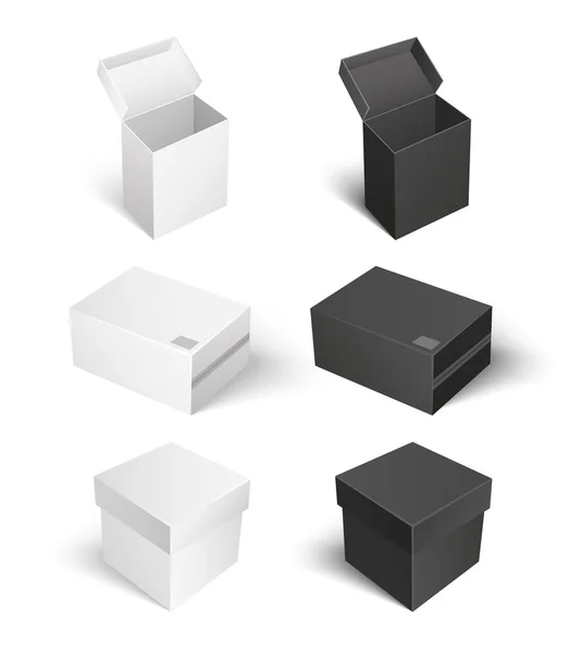 Paquete con tapas Vector de conjunto de contenedores vacíos — Archivo Imágenes Vectoriales