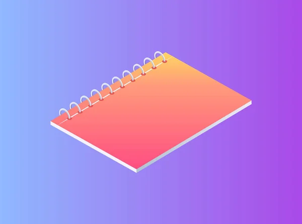 Cuaderno de neón sobre insignia vectorial aislada de primavera — Vector de stock