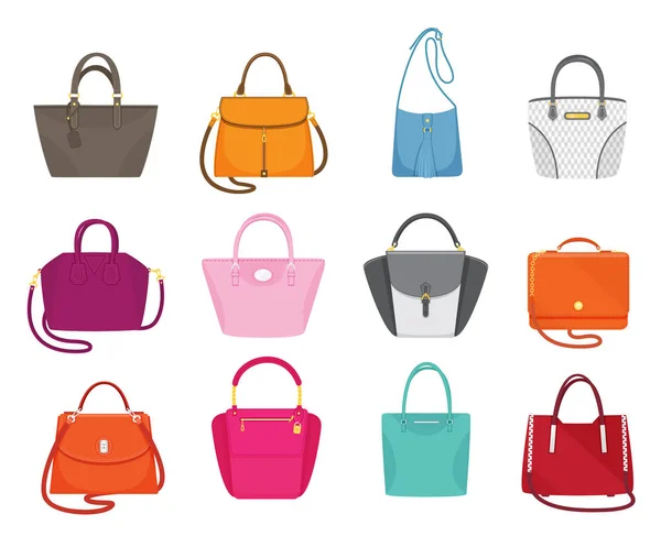 Колекція жіночих сумок Модний набір Вектор — стоковий вектор