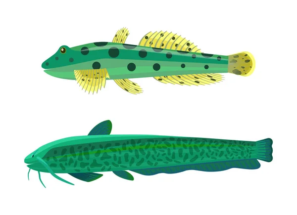 Вектор зеленой рыбной ловли — стоковый вектор