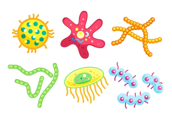 Lilla farliga bakterier för illustrativ affisch — Stock vektor
