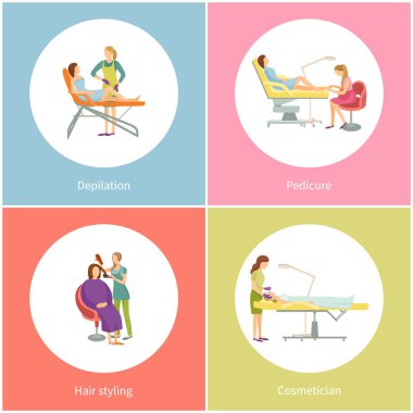Epilasyon ve pedikür Pedicurist tarafından vektör ayarla