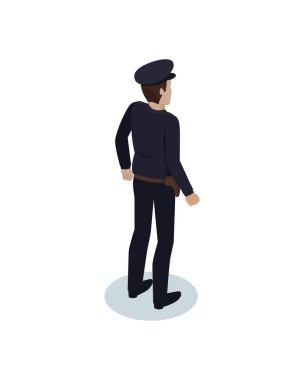 Polis memuru alt simge vektör çizim