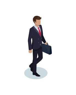 Evrak Çantası'nı vektör çizim ile işadamı