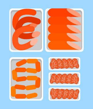 Satıcı Counter kasaplık gıda ürünleri et dolu