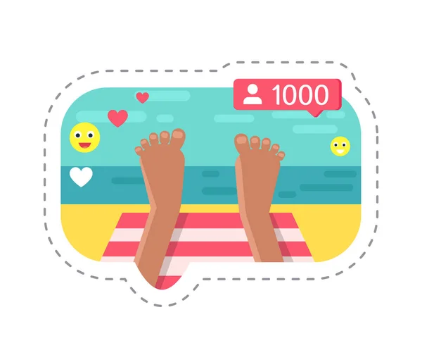 Transmisión de vacaciones junto al mar desde el vector de vacaciones — Vector de stock