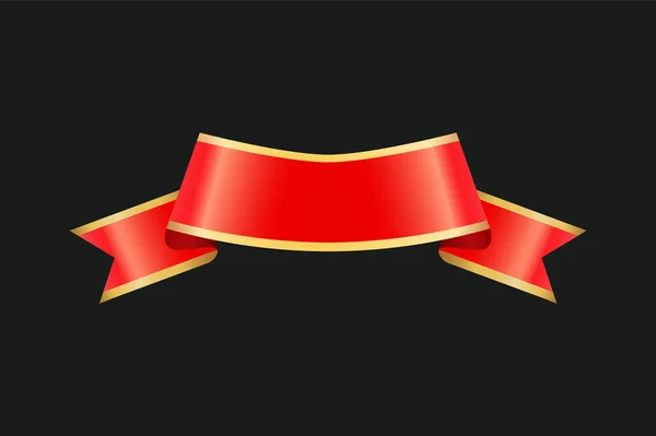 Ribbon Curved Stripe Banner Vector Illustration — Stock Vector