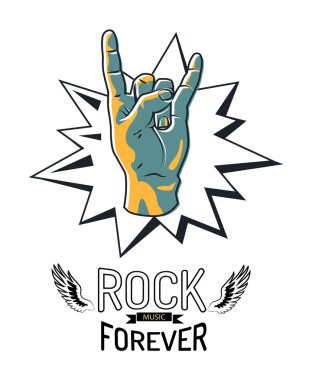 Rock müzik sonsuza dek amblemi vektör çizim