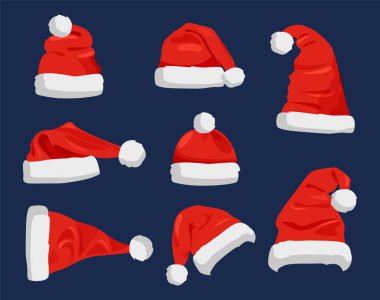 Santa Claus Closeup vektör çizim şapka