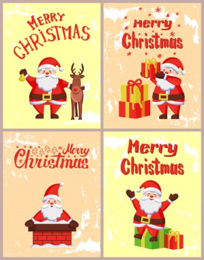 Neşeli Noel tebrik kartları Noel Baba ile