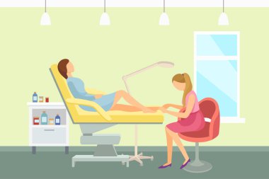 İstemci vektör çivi pedicurist tedavisi