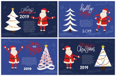 El ele tutuşarak neşeli parlak tebrik kartı Santa