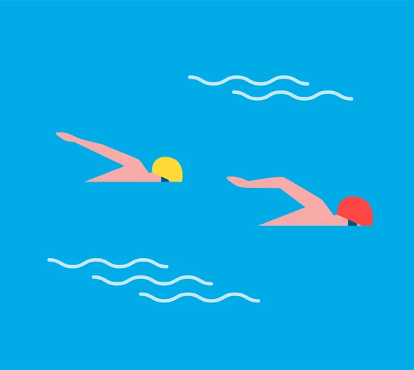 Αρσενικά άνθρωπος στην κολύμβηση αθλητισμό διανυσματικά εικονογράφηση — Διανυσματικό Αρχείο