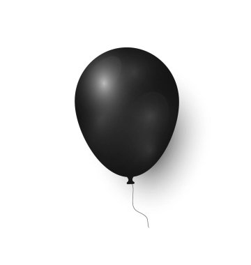 Siyah balon gerçekçi 3d simge izole işareti