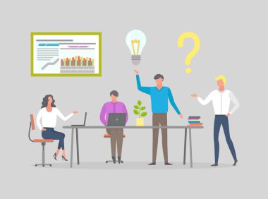 İş adamları işçi toplantı, brifing,