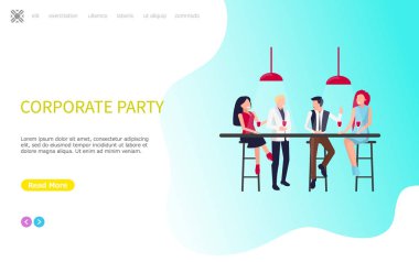 Şirket parti, iş arkadaşlarınızla oturup, tablo ve içme