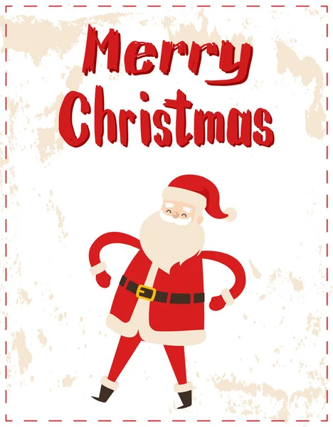 快乐圣诞圣诞老人与广泛的开放的手 — 图库矢量图片