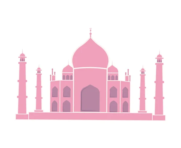 Taj Mahal indická mezník cestování nálepka, samostatný — Stockový vektor