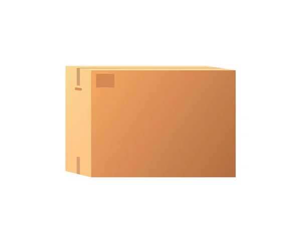 Leere verschlossene Box-Attrappe, Postcontainer für Waren — Stockvektor