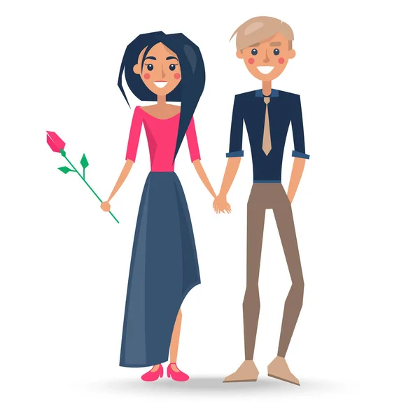 Casal no amor menino e menina vetor ilustração —  Vetores de Stock