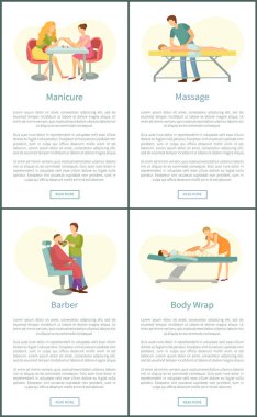 Manikür manikürcü ve masaj masör vektör