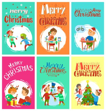 Merry Christmas kış etkinlikleri çocuklar oynarken