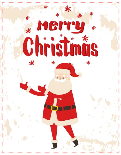 Feliz Navidad Santa Claus Desea Felices Fiestas — Vector de stock